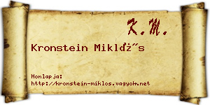 Kronstein Miklós névjegykártya